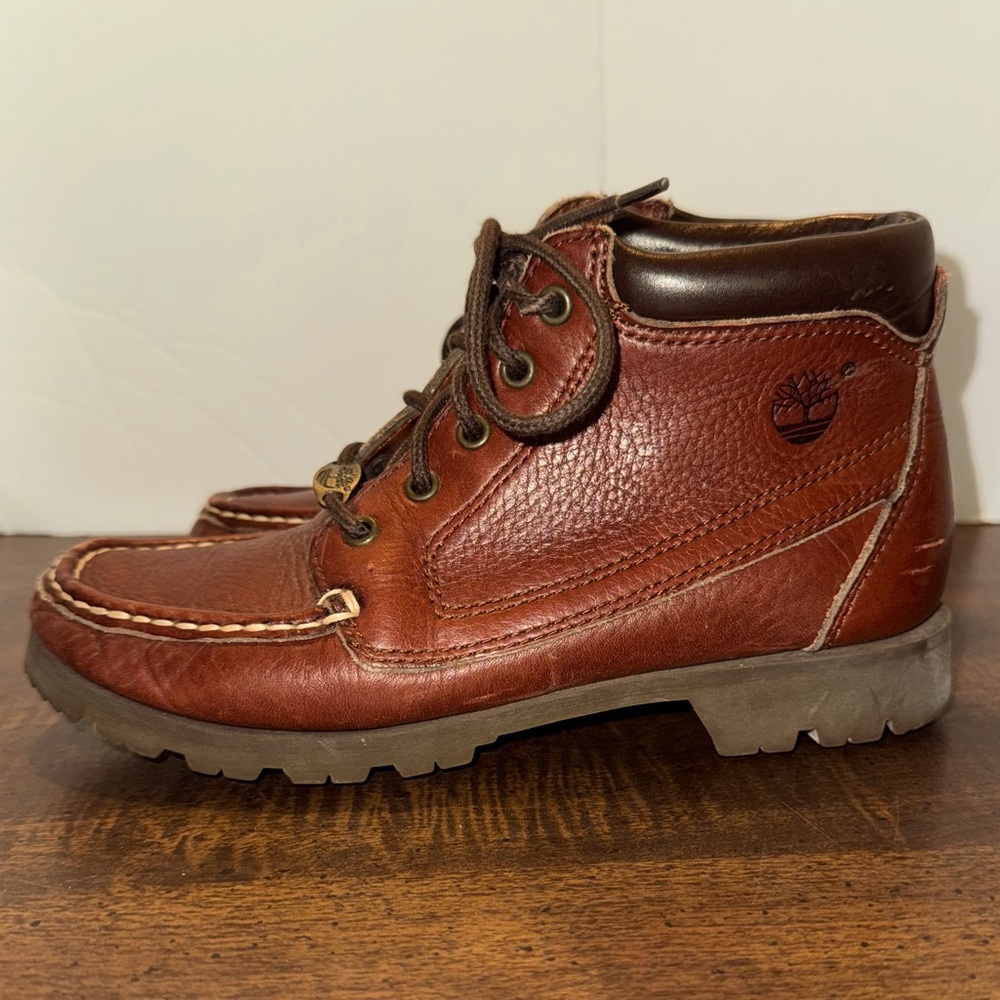 Timberland Boots Womens 5.5 M Leather Chukka Ankle Boots Brown 56344 2744